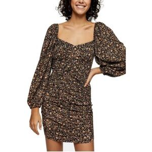 Topshop Black Floral Dress